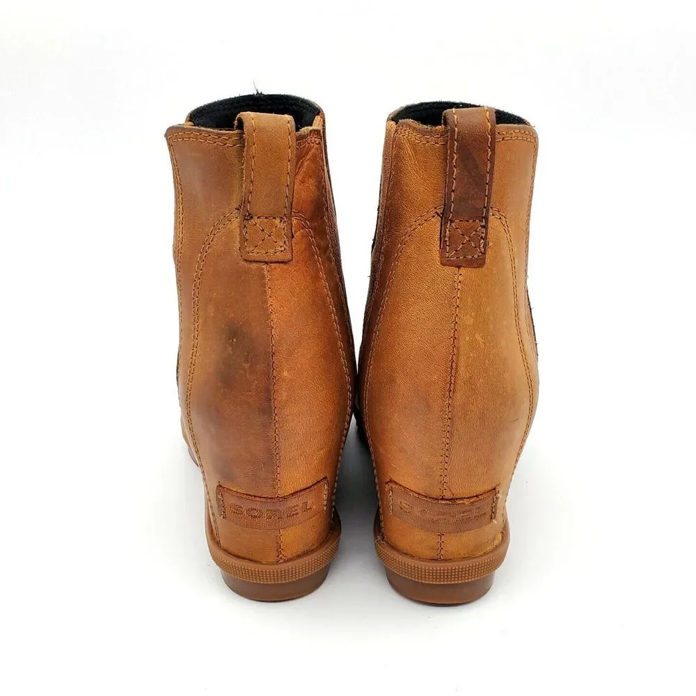 Sorel Boots (Womens 6.5) Joan Of Arctic Wedge II‎ Brown Ankle Booties NL3022-224